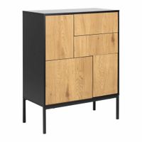 Cómoda Narcy 3 puertas Marron y Negro - Masiva Home