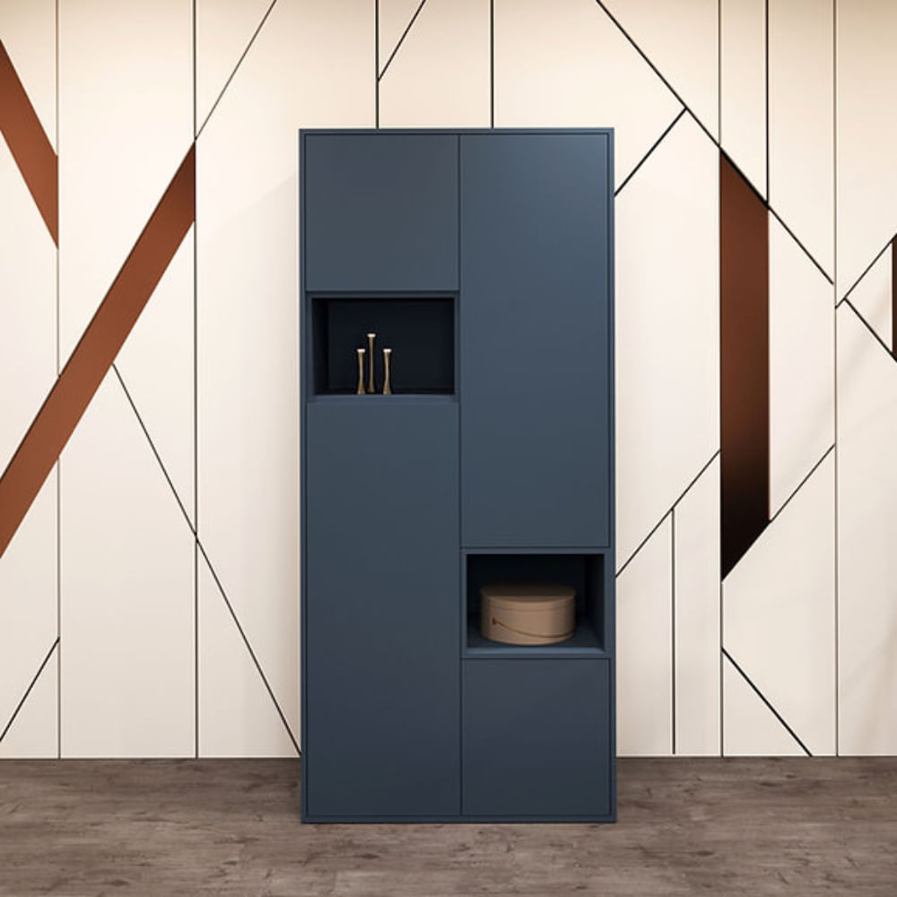 Armario Kiara 4 puertas Azul acero | Masiva Home