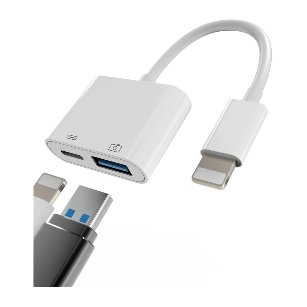 Adaptador Lightning a USB OTG Carga iPhone iPad