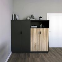 Armario Kendall 4 puertas Negro y beige | Masiva Home