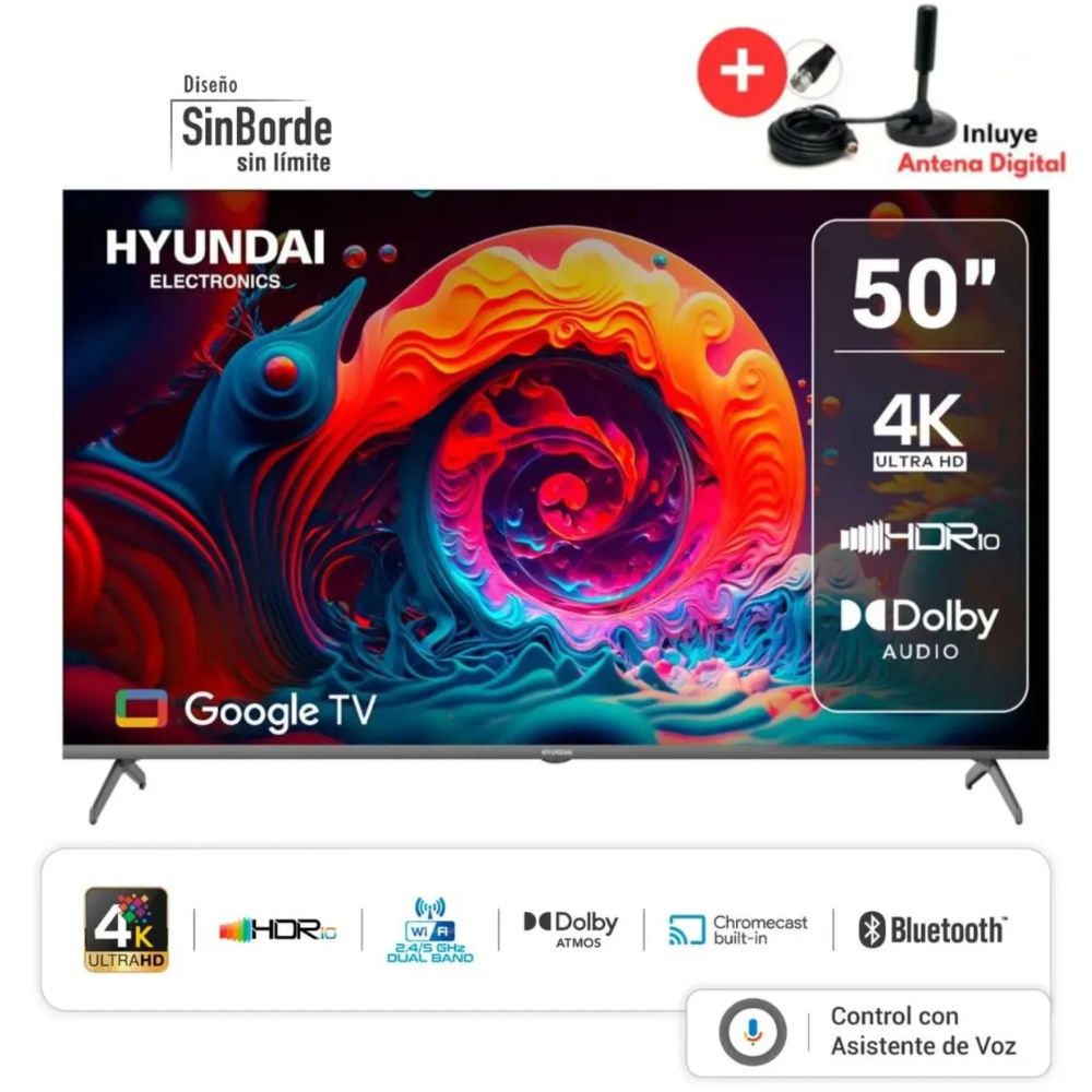 TELEVISOR HYUNDAI 50 HYLED5024G 4K UHD GOOGLE TV - Ant Digital TELEVISOR HYUNDAI 50 HYLED5024G 4K UHD GOOGLE TV - Ant Digital