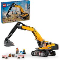 LEGO CITY EXCAVADORA AMARILLA SET DE CONSTRUCCIÓN CON MINIFIGURAS DE OBREROS