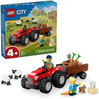 LEGO CITY TRACTOR ROJO DE GRANJA CON REMOLQUE Y OVEJA