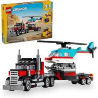 LEGO CREATOR 3 EN 1 CAMIÓN PLATAFORMA CON HELICÓPTERO Y COCHES TRANSFORMABLES