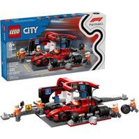 LEGO CITY F1 PARADA EN BOXES Y EQUIPO CON COCHE FERRARI SET DE CONSTRUCCIÓN