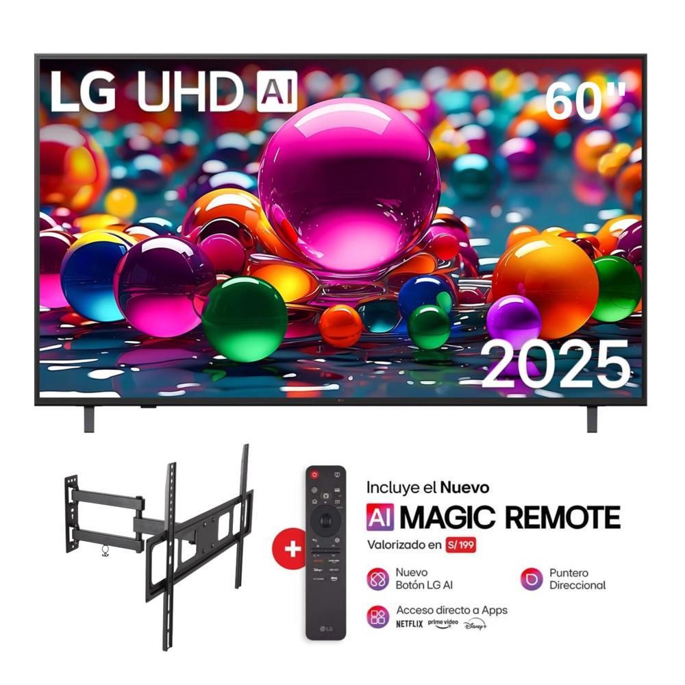 Televisor LG LED 60 Smart UHD 4K Thinq Ai 60UA8050PSA + Rack Giratorio