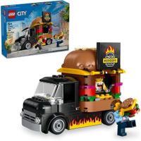 LEGO CITY CAMIÓN DE HAMBURGUESAS CON COCINA, MINIFIGURA Y ACCESORIOS, REGALO