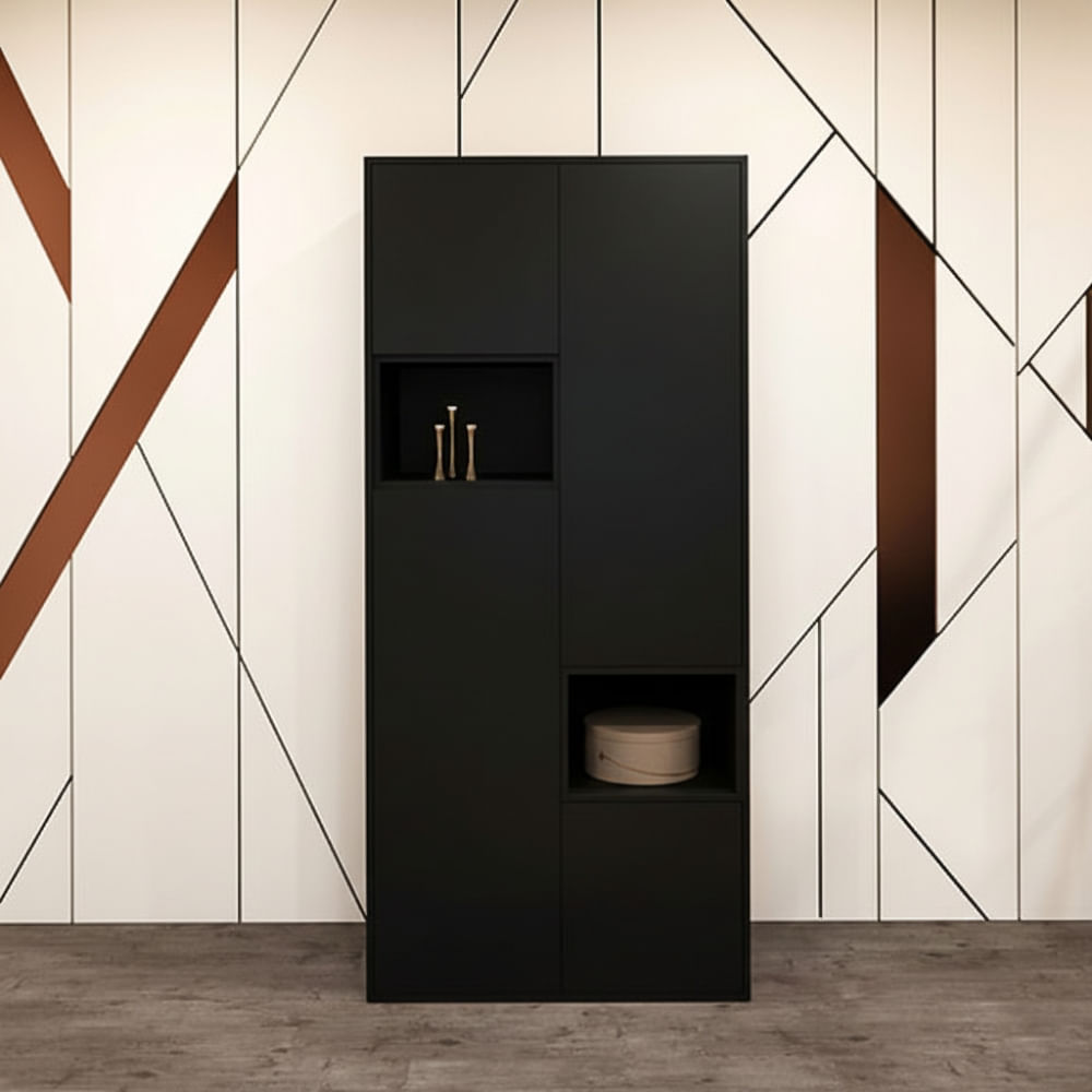 Armario Kiara 4 puertas Negro| Masiva Home