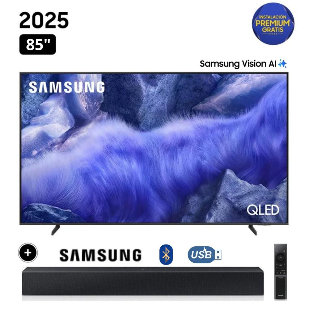 Televisor Samsung QLED 85 Visión AI Smart TV QN85QEF1 + Soundbar HW B400F