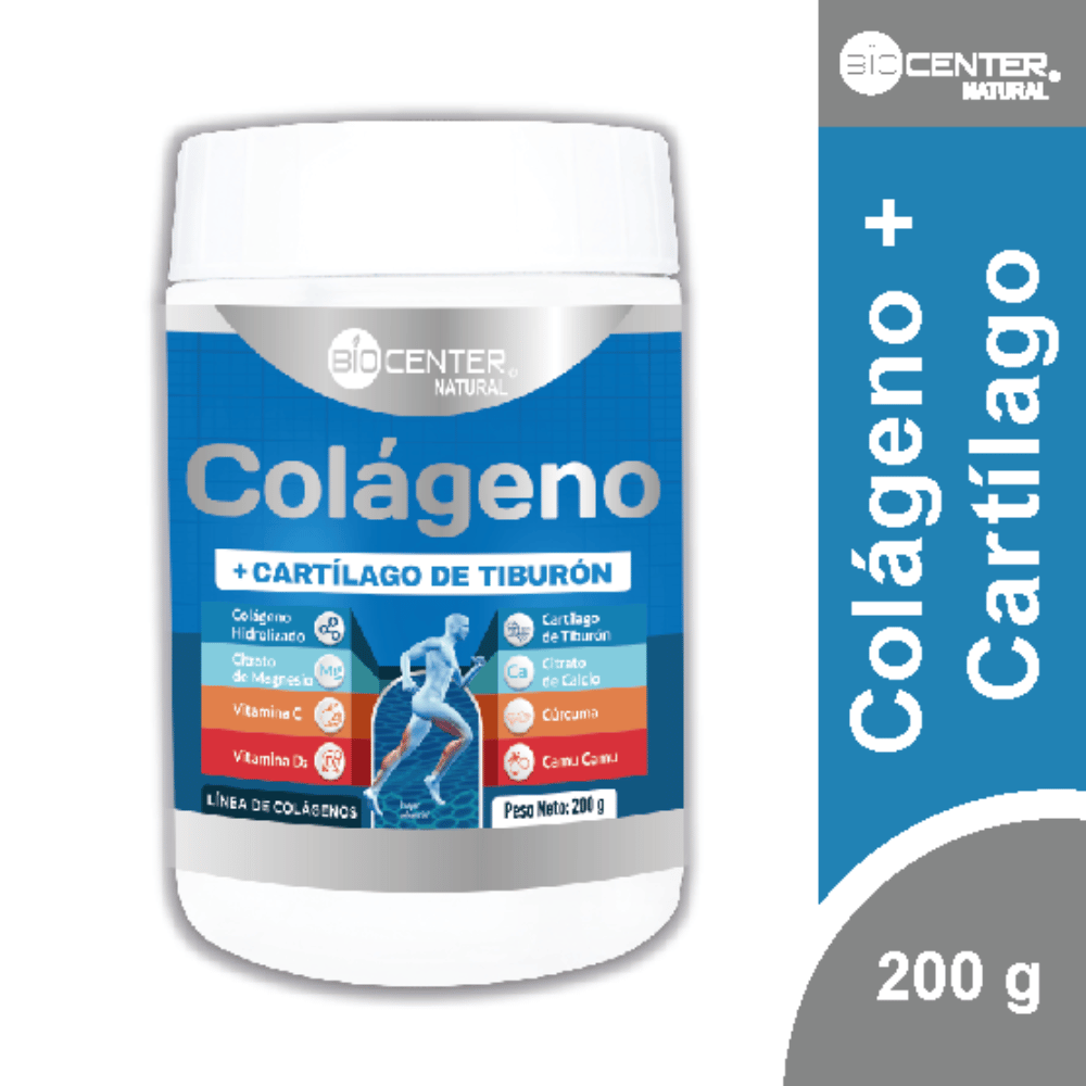 Colágeno más Cartílago de tiburón x 200 g - Biocenter Natural