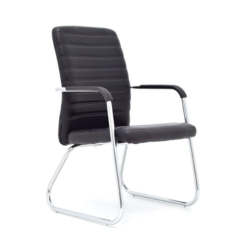 Silla Ergonómica Isis Trineo Cuero Negro Ofideas