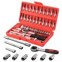 Juego Llaves Dados 46Piezas de Tubo Caja de Herramientas Inoxidable