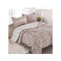 Cubrecama Bordado + Juego de Sábanas 2 Plazas 100% Algodón
