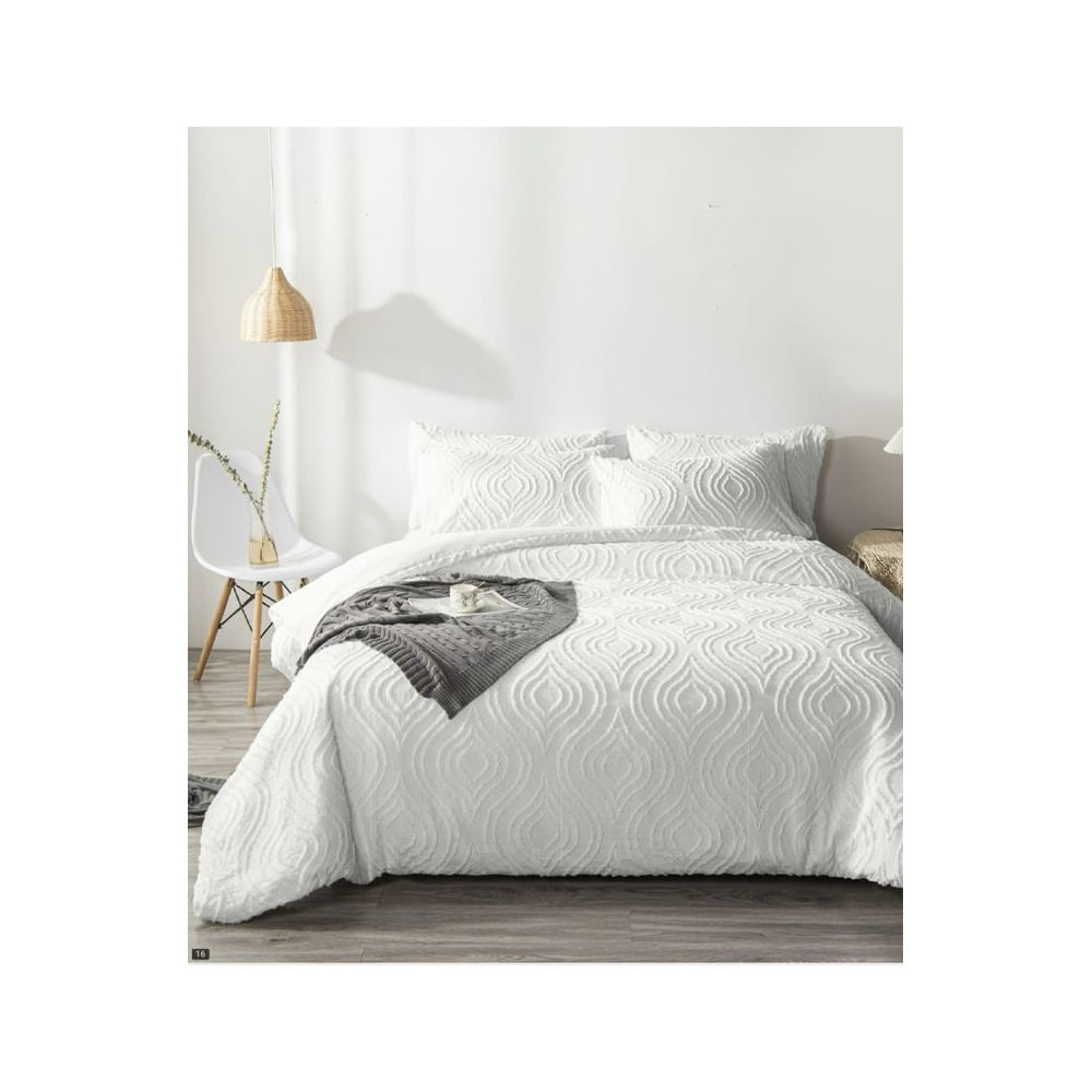 Edredón Alto Relieve + Juego de Sábanas 100% Algodón
