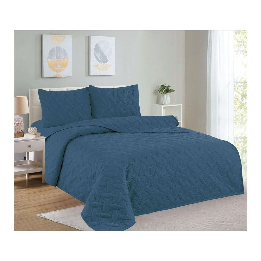 Cubrecama + Juego de sabanas 2 plazas 100% Algodón 5 Piezas