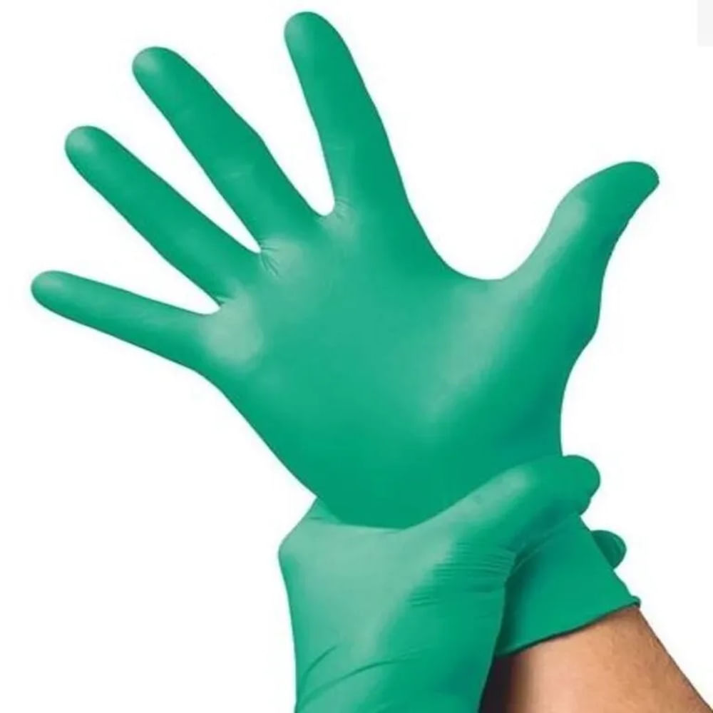 Guantes de Nitrilo Verde 10 Cajas x 100 und - Talla M