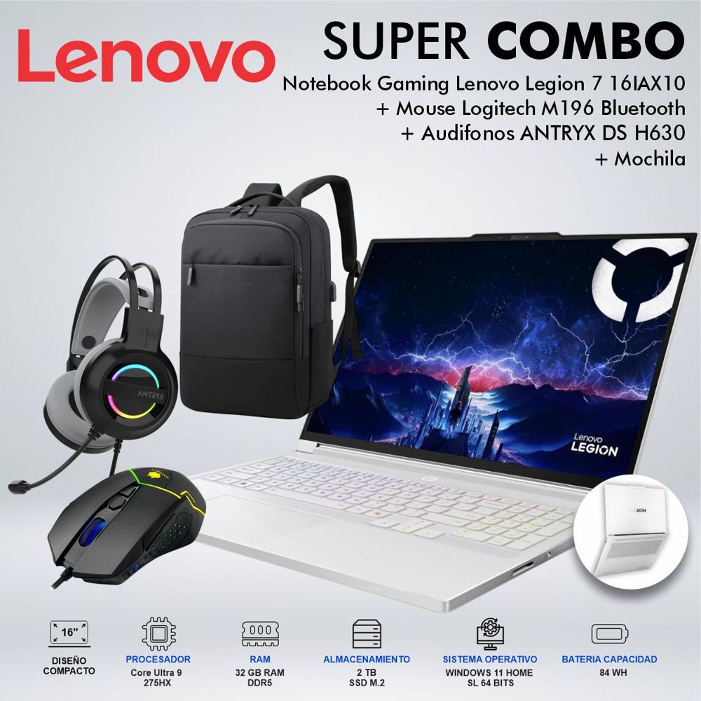 LAPTOP GAMING LENOVO LEGION 7 16IAX10 INTEL CORE ULTRA 9 275HX MEMORIA 32GB DISCO 2TB 83KY005MLMCDSP