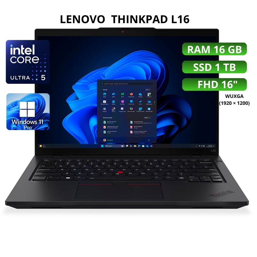 LAPTOP LENOVO THINKPAD L16  INTEL CORE U5 125U Ram 16GB SSD 1 TB-21L4001ALM