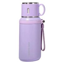Termo 600 ml Acero Inoxidable Lila Diseño Portátil con Asa