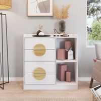 Cómoda Moderna Aloh 4 Cajones Blanco RR MUEBLES