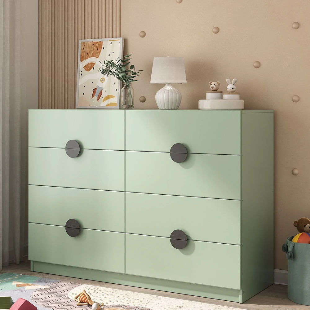 Cómoda Moderna Arian 8 Cajones Agave RR MUEBLES