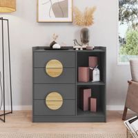 Cómoda Moderna Aloh 4 Cajones Plomo RR MUEBLES