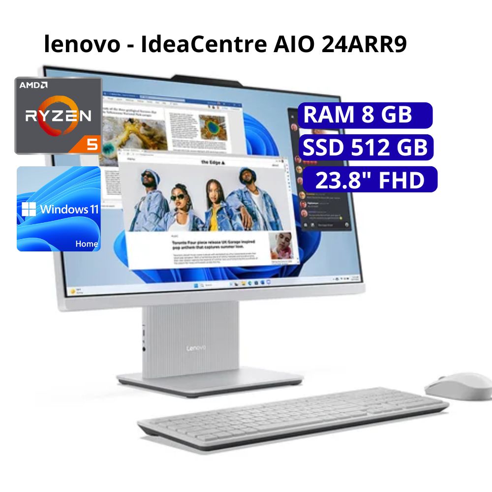 All in one lenovo IdeaCentre AIO 24ARR9 AMD Ryzen 5 7735HS Ram 8GB SSD 512GB-F0HR009ULD