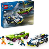LEGO CITY PERSECUCIÓN ENTRE COCHE DE POLICÍA Y COCHE DEPORTIVO CON MINIFIGURAS