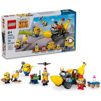 LEGO MINIONS GRU 4 Y COCHE PLÁTANO, JUGUETE CREATIVO DE CONSTRUCCIÓN