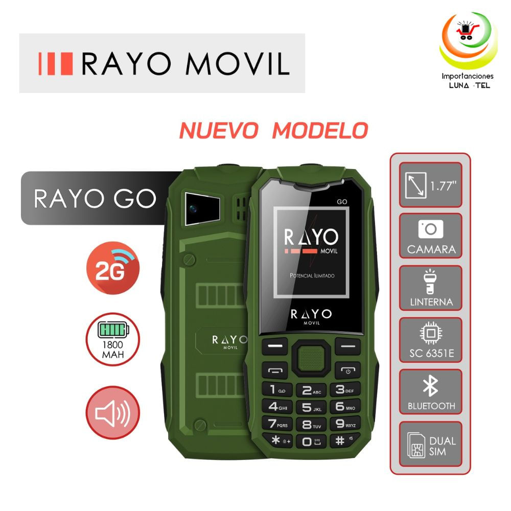 CELULAR BASICO RAYO GO  2G DUAL SIM -VERDE