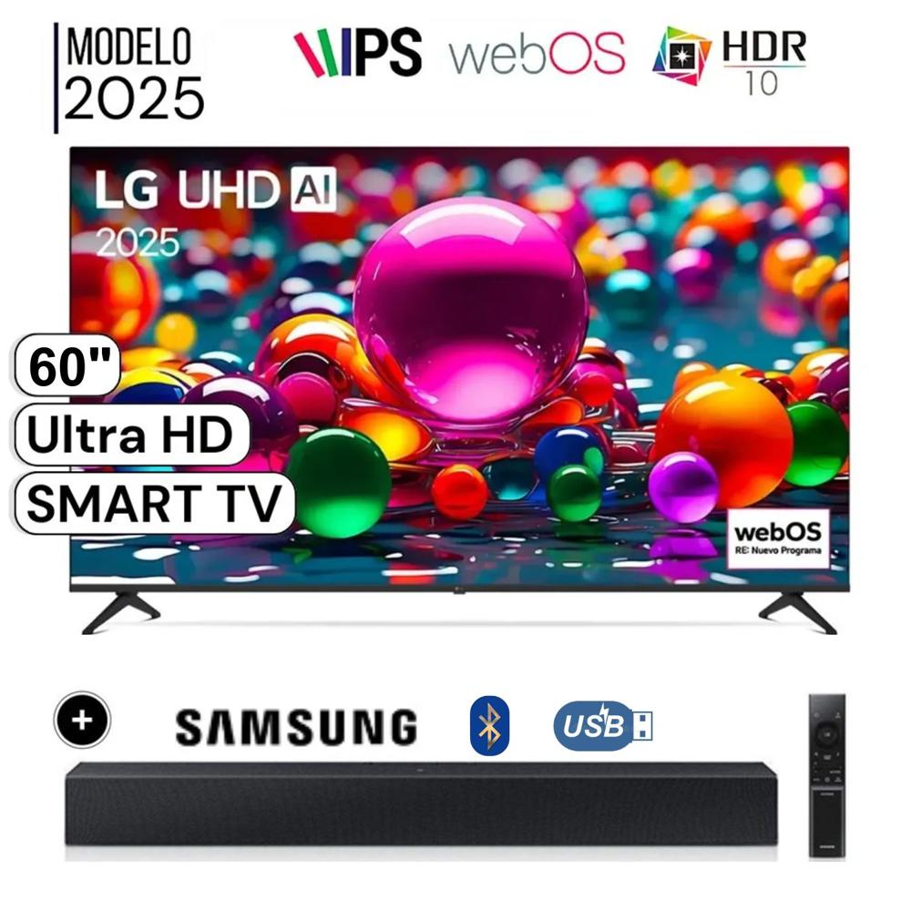 Televisor LG 60"" Smart UHD 4K Thinq Ai 60UA8050PSA + Soundbar HW-B400F