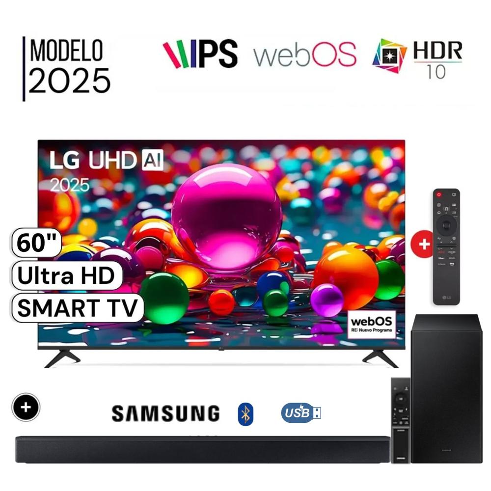 Televisor LG 60"" Smart UHD 4K Thinq Ai 60UA8050PSA + Soundbar HW B450