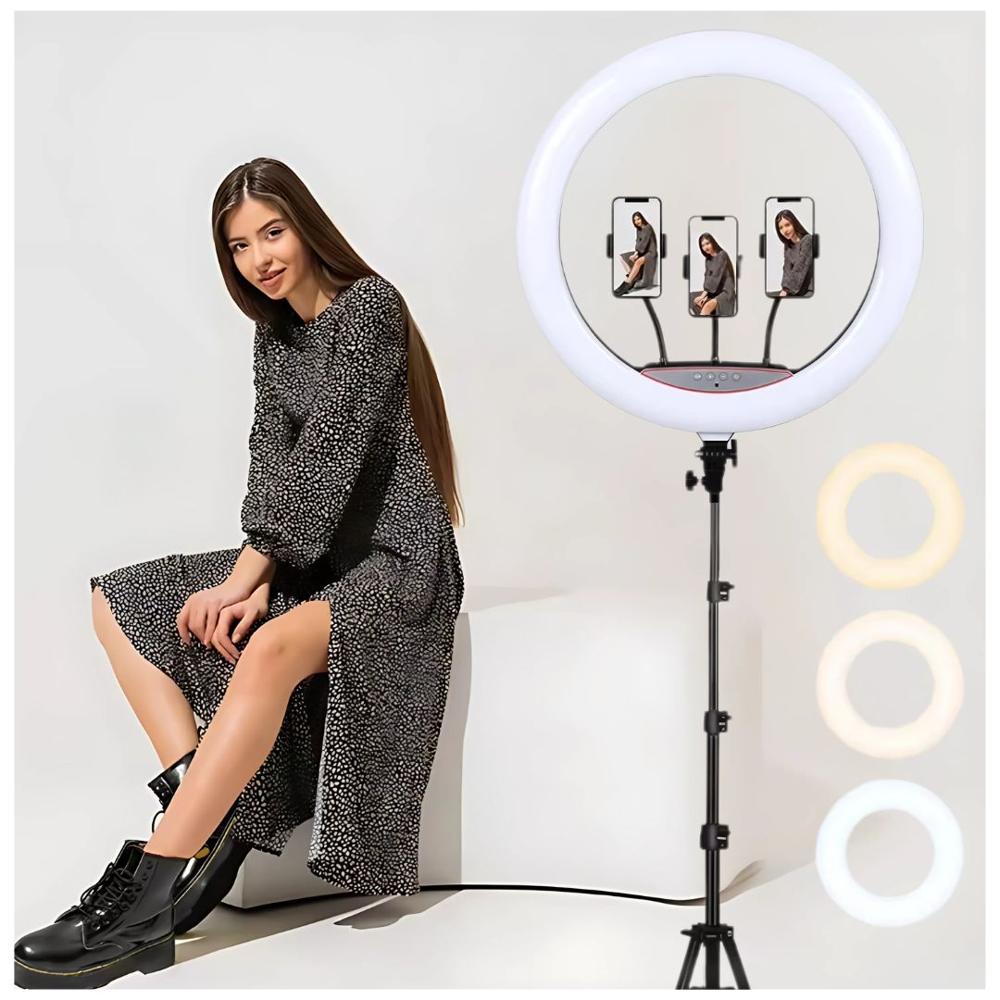 Aro Luz LED Profesional de 56cm Lámpara Táctil + Trípode + Control Remoto
