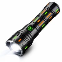 Linterna Táctica Recargable Largo Alcance 3000m Zoom Ajustable USB-C Alta Potencia