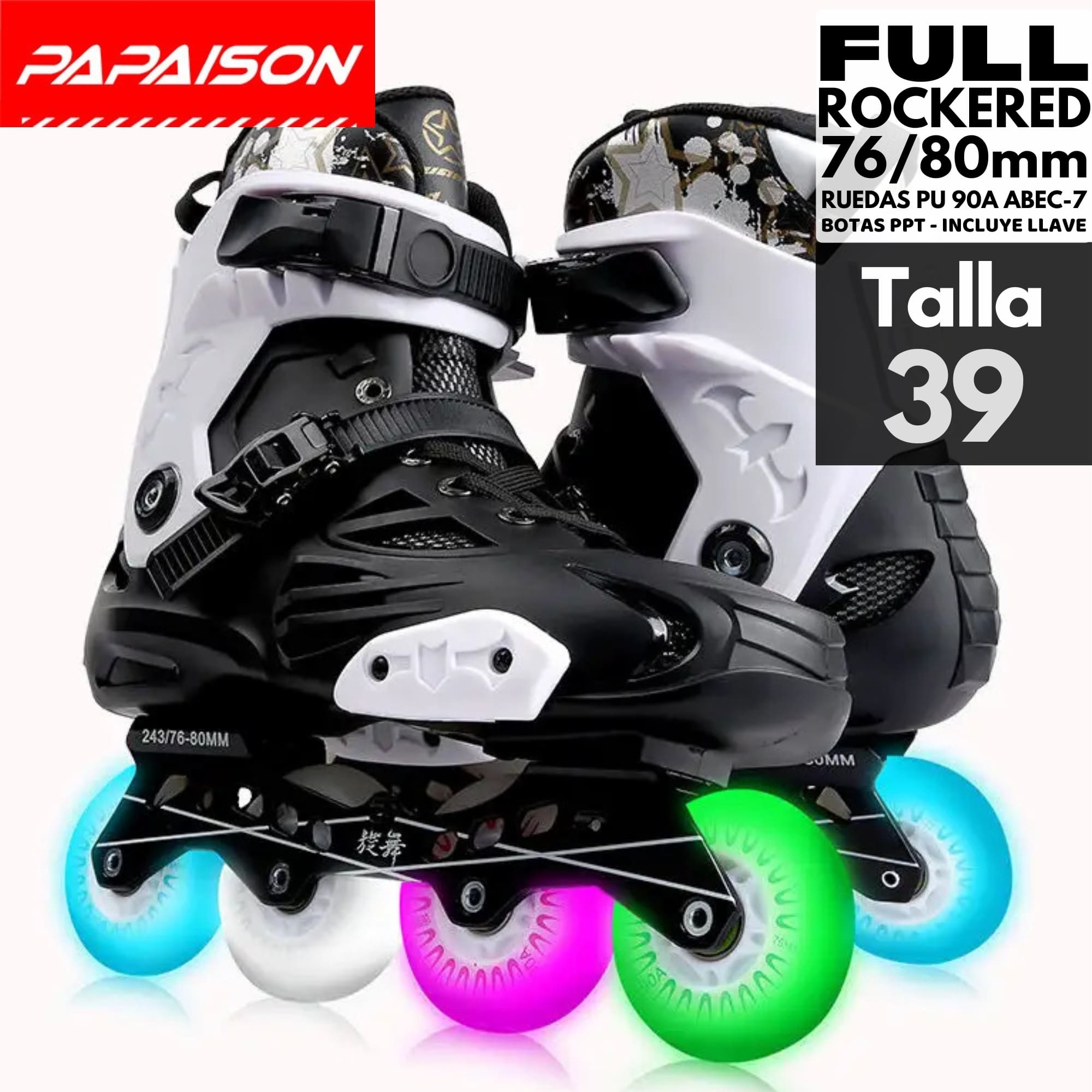 Patines Freestyle X6 Talla 39 Full Rockered Led Light Up Professional Skates