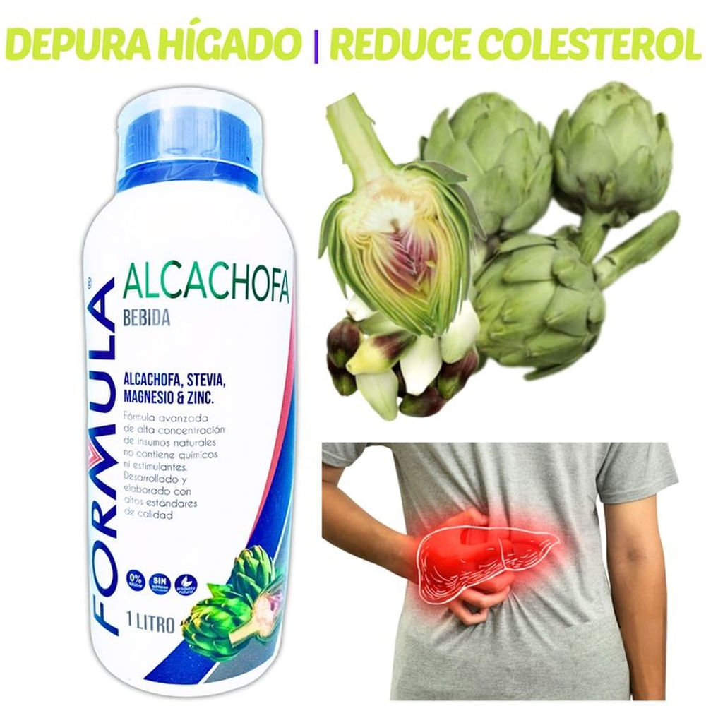 EXTRACTO DE ALCACHOFA CONCENTRADO CON STEVIA MG ZINC 1 LITRO FORMULA V