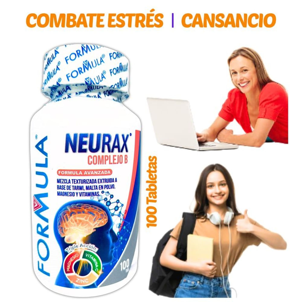COMPLEJO B 100 CAPSULAS COMBATE MIGRAÑA ANSIEDAD DEPRESIÓN FORMULA V