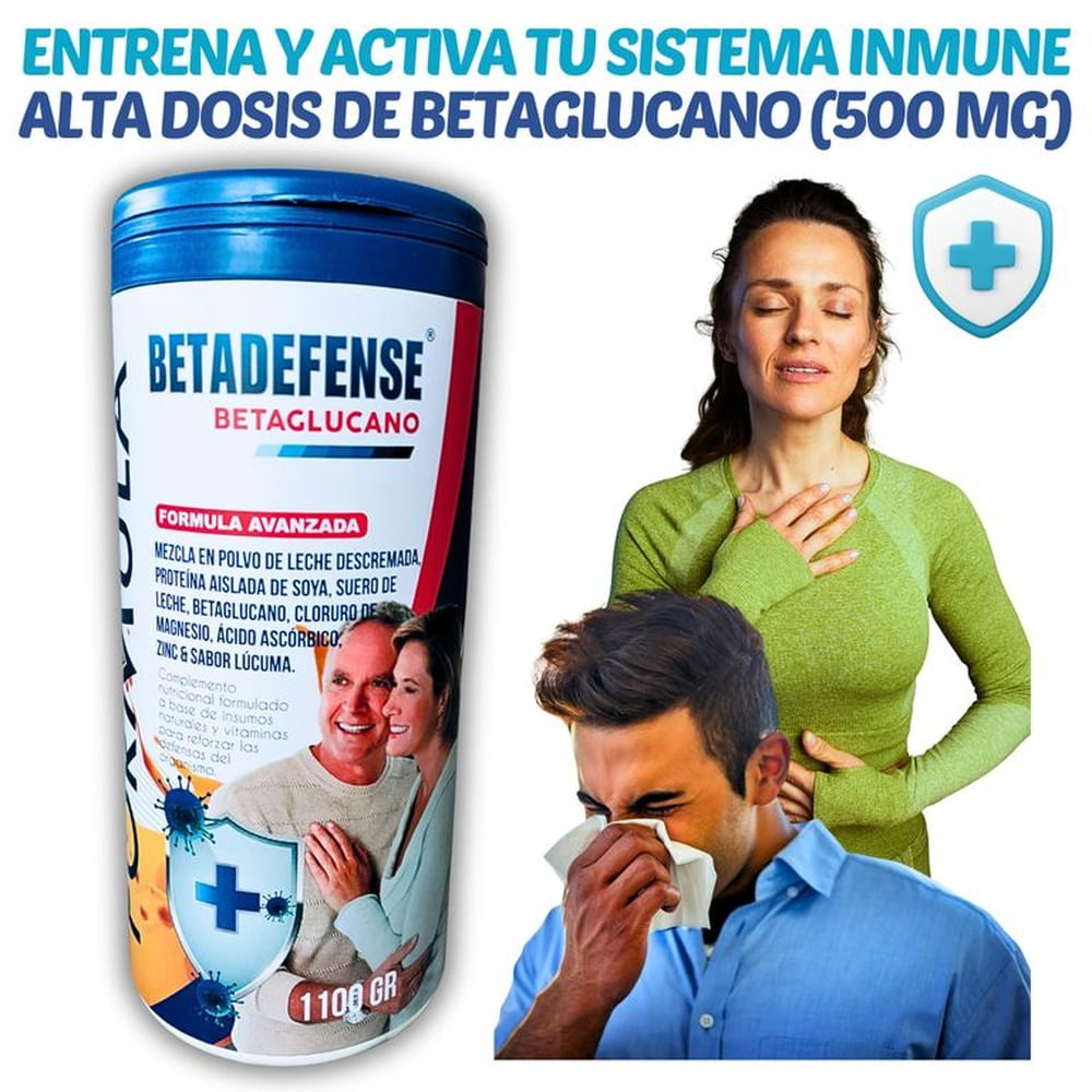 PROTEÍNA PARA SISTEMA INMUNE CON 500mg BETAGLUCANO DE 1KILO 100GR - SUPLEMENTO INMUNOLÓGICO CON ZINC