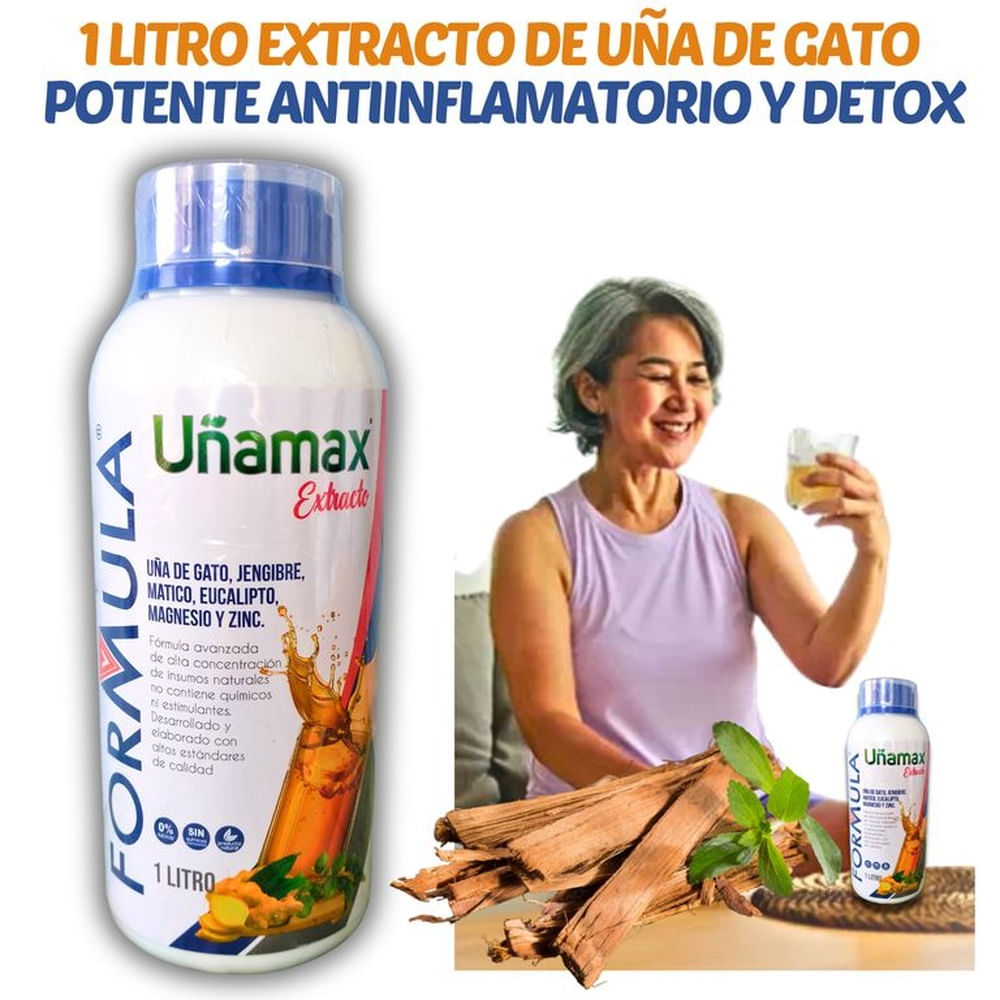 EXTRACTO LÍQUIDO DE UÑA DE GATO  JENGIBRE  MATICO Y EUCALIPTO 1 LITRO