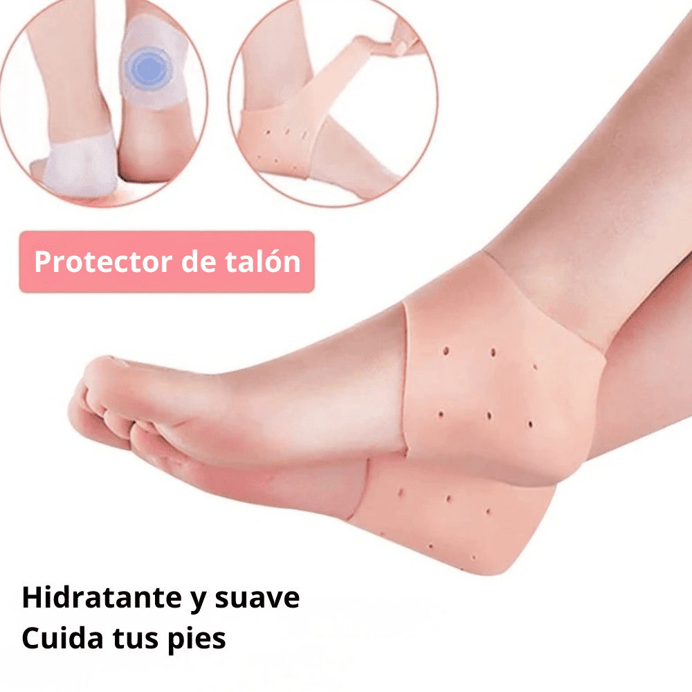 Taloneras de Silicona Protectoras para Talón Agrietado y Dolor - Par - Talla Estándar