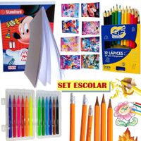 Box 3 Utiles Escolares Cuaderno Lapices Plumones y Pinturas