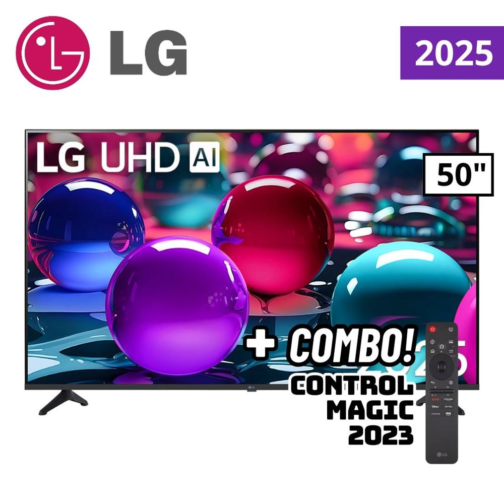 TELEVISOR LG 50 SMART TV THINQ AI WEBOS HUB 4K UHD LED 2025 - 50UA7300PSB + CONTROL MAGIC 2025
