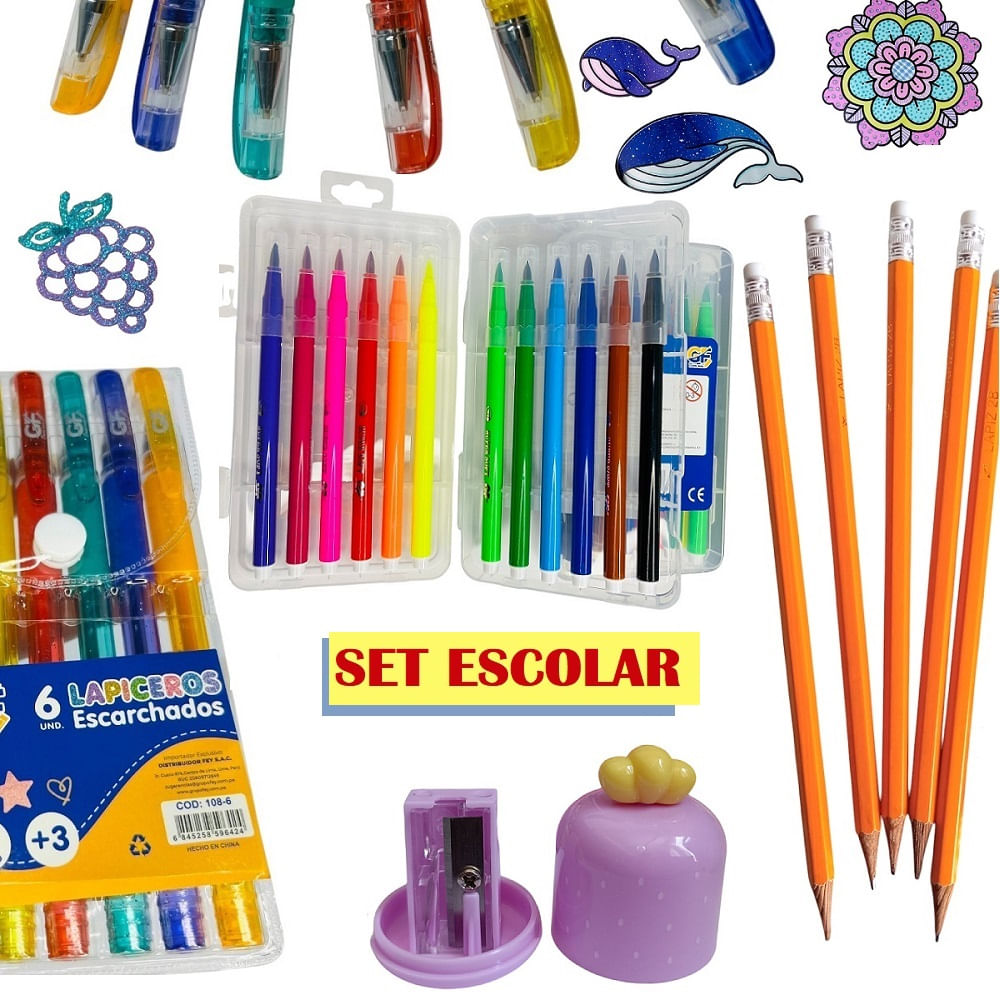 Box 1 Juego de Utiles Escolares Lapiceros Lapices