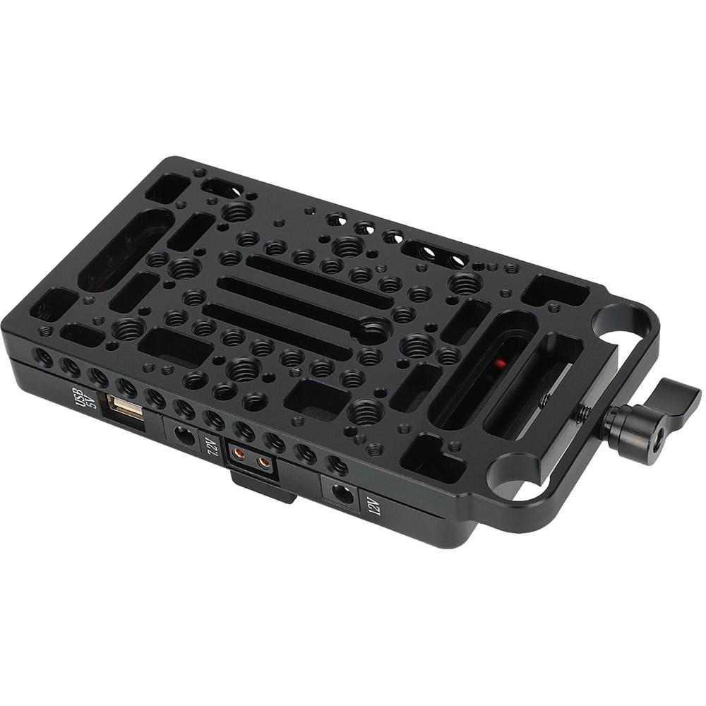 CAMVATE Placa de Batería V-Mount con Divisor de Alimentación, Cables y Railblock de 15mm - Con Puer