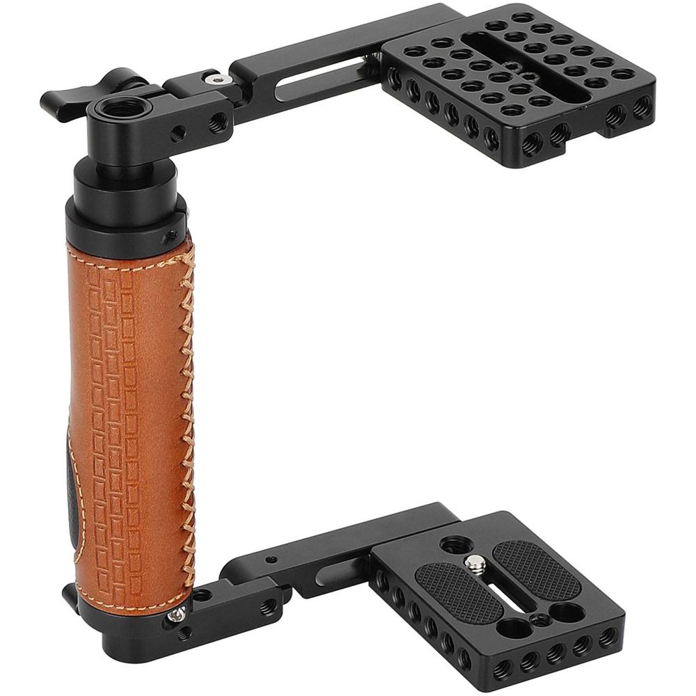 CAMVATE Jaula de Cámara Plegable con Empuñadura de Cuero para DSLRs Grandes 1789545-REG CAMVATE Jaula de Cámara Plegable con Empuñadura de Cuero para DSLRs Grandes 1789545-REG