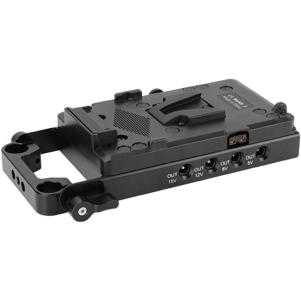 Placa de Batería V-Mount CAMVATE con Abrazadera de 15mm y Batería Dummy NP-FW50