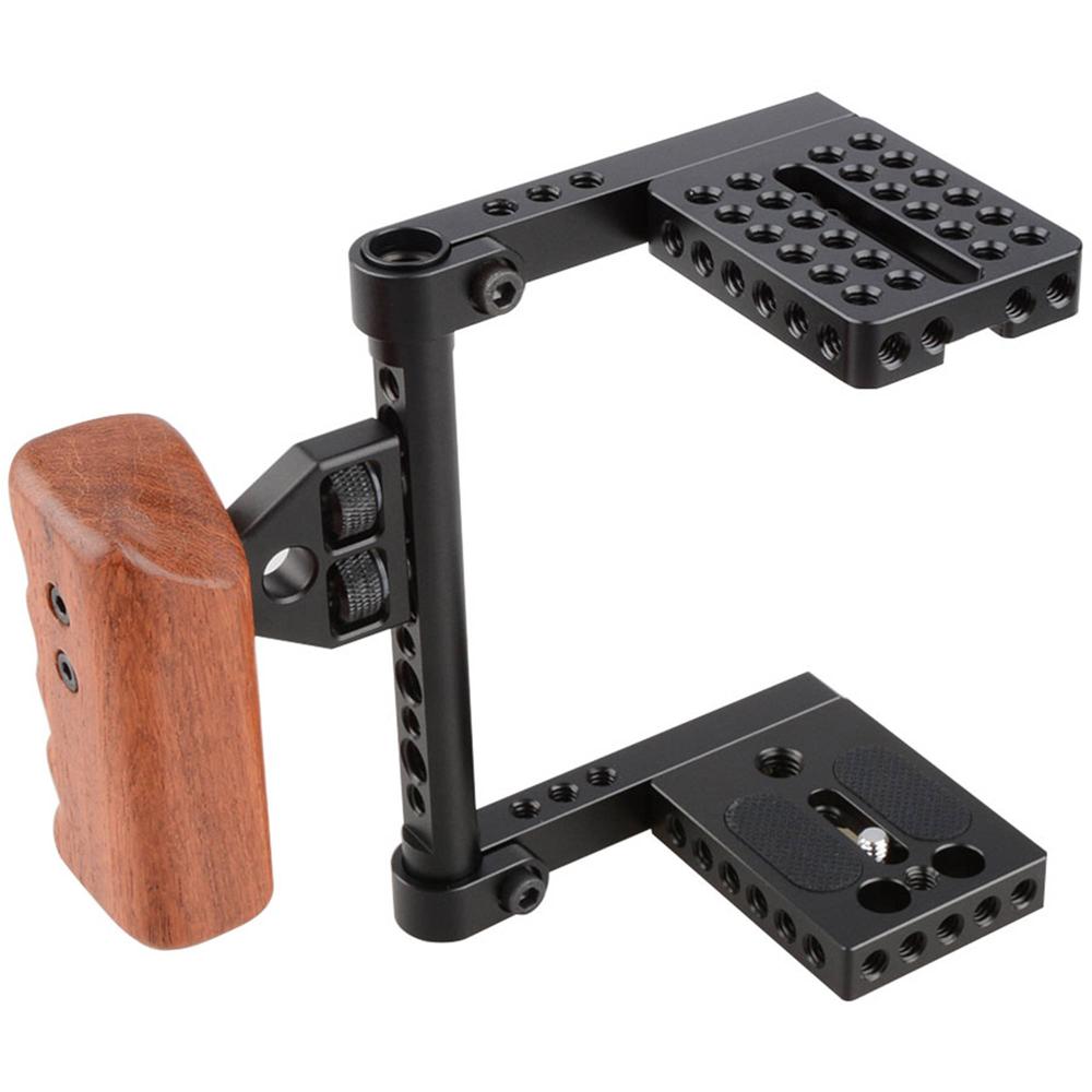 CAMVATE Jaula Media para Cámara con Empuñadura de Madera para DSLRs Seleccionadas (Lado Izquierdo) 1369236-REG CAMVATE Jaula Media para Cámara con Empuñadura de Madera para DSLRs Seleccionadas (Lado Izquierdo) 1369236-REG