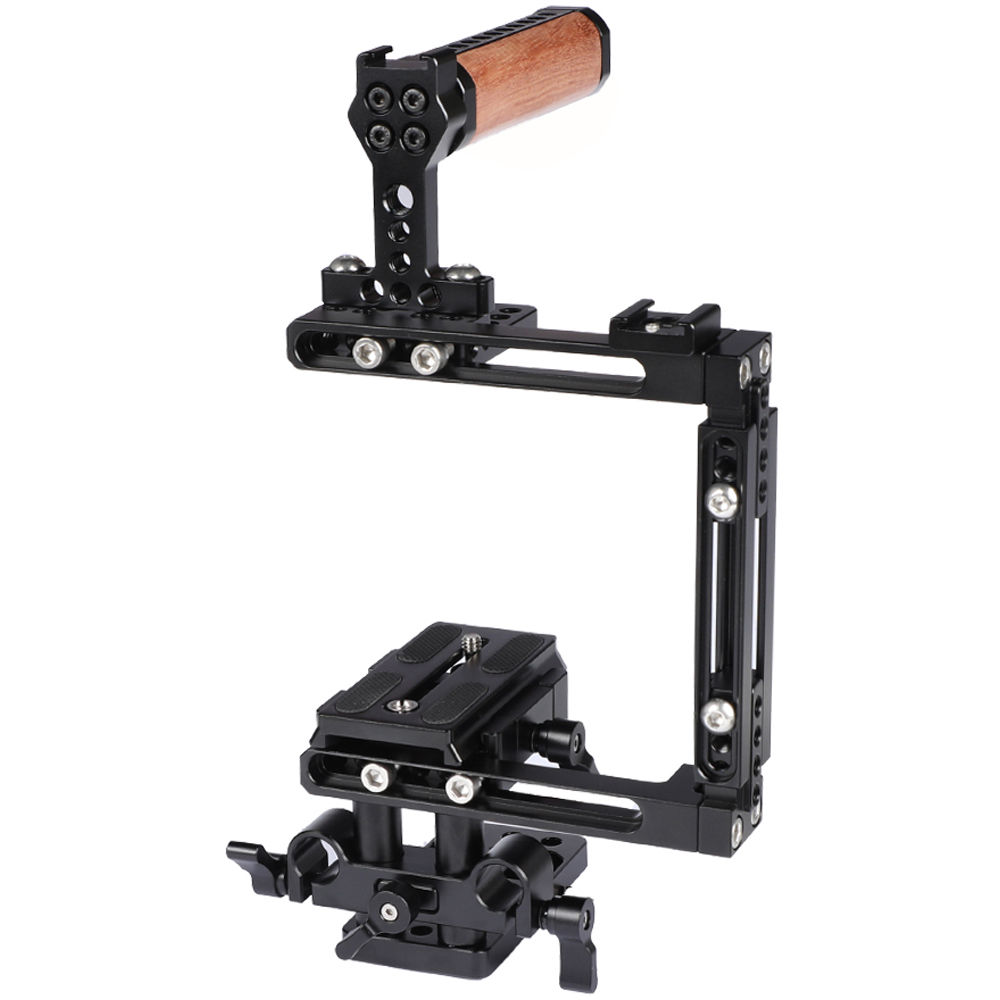 CAMVATE Kit de Media Jaula con Placa QR Manfrotto, Base de Railblock de 15mm y Mango Superior de Ma