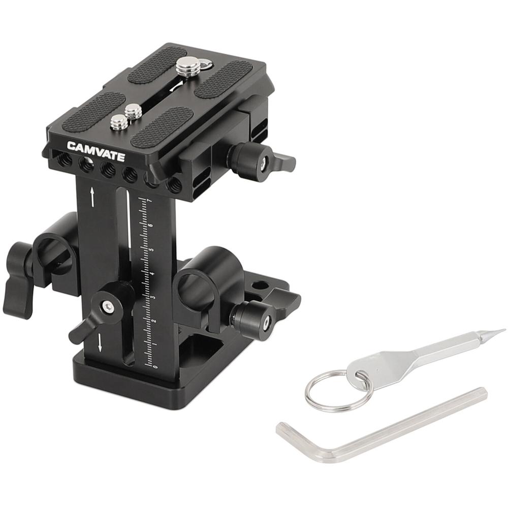 Baseplate Rápido CAMVATE con Ajuste Vertical, Placa de Liberación Rápida Tipo Manfrotto, Montaje en