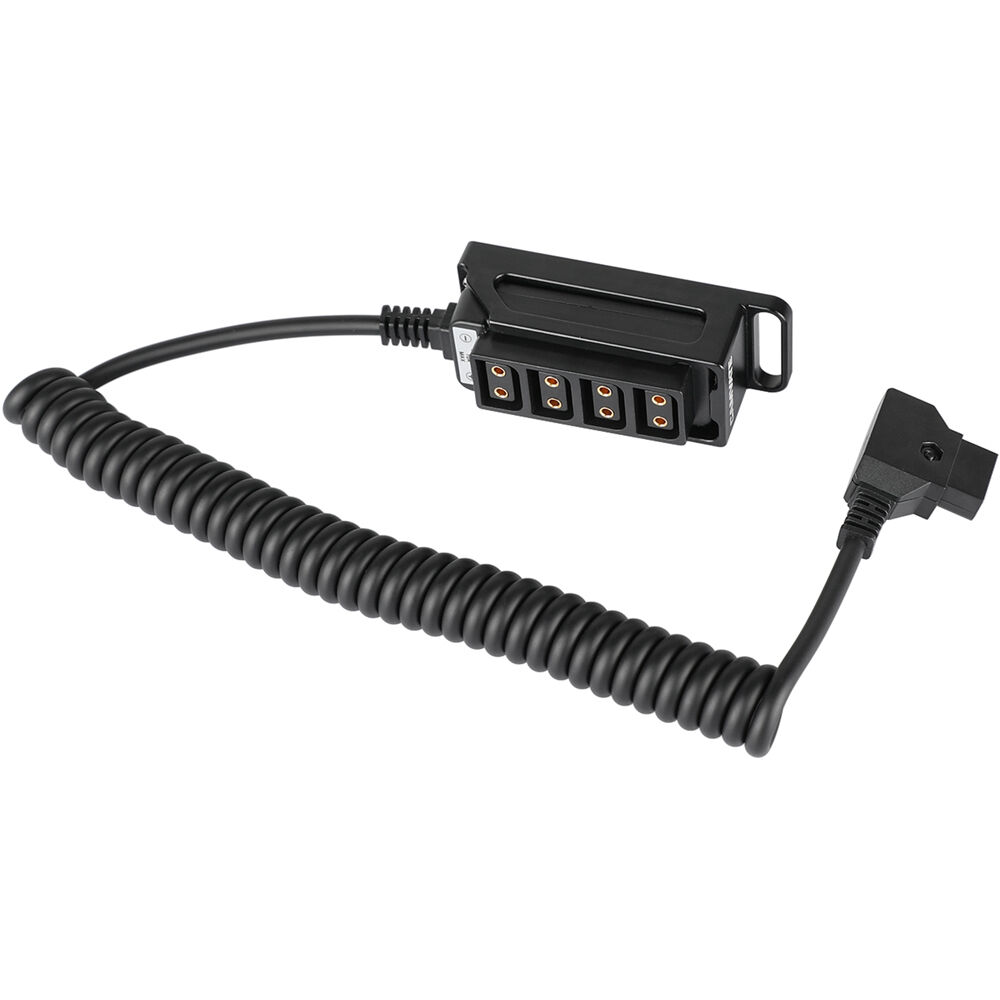 CAMVATE D-Tap Macho a Cuatro Conectores D-Tap Hembras con Placa de Queso y Cable Enrollado de 47.2""